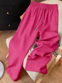 Resyla Vintage American Y2K Fashion Minimalist Fuchsia Women's Sweatpants - Multicolor - View 1