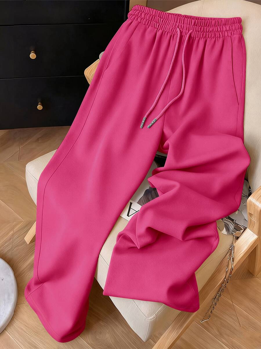 Resyla Vintage American Y2K Fashion Minimalist Fuchsia Women's Sweatpants - Multicolor - View 1