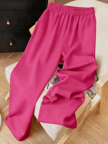 Resyla Vintage American Y2K Fashion Minimalist Fuchsia Women's Sweatpants - Multicolor - View 2
