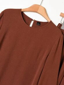 Rusticease Fall Winter 2026 Women's Floral Embroidered Long Shirt And Pants Casual Modest 2 Pieces Set Everyday Family Matching White Floral Chocolate Brown - Coffee Brown - View 7