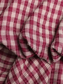 SHEIN Tween女孩紅色格紋掛脖綁帶迷你洋裝，適合日常、假期、返校穿著 - 紅色 - 查看 6