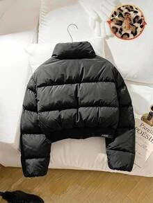 Jaket Tebal Kasual Sederhana Motif Leopard untuk Sekolah Sehari-hari, Cocok untuk Anak Perempuan Remaja, Jaket Tebal Modis Musim Gugur - MultiWarna - View 3