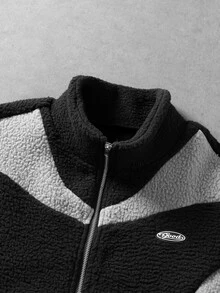 PAVTROS Men's Colorblock Zipper Casual Daily Travel Long Sleeve Jacket - Black - View 5