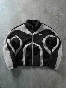 PAVTROS Men's Colorblock Zipper Casual Daily Travel Long Sleeve Jacket - Black - View 7