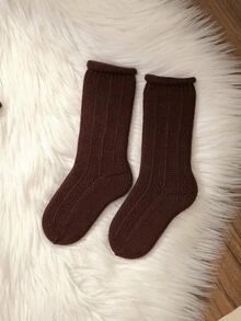 SHEIN 女嬰純色休閒日常穿著吊帶連身褲 - 棕色 - 查看 5