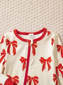 SHEIN 2PCS Baby Girls Pajamas - Red - View 5