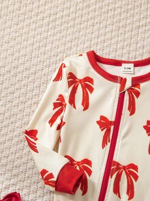 SHEIN 2PCS Baby Girls Pajamas - Red - View 8
