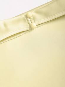 Sweetra Kamisol Wanita Model Halter Warna Polos, Cocok untuk Liburan - Kuning - View 5
