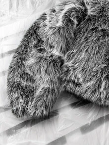 NEON BLANC Men's Solid Color Fashion Versatile Winter Faux Fur Coat - Grey - View 6