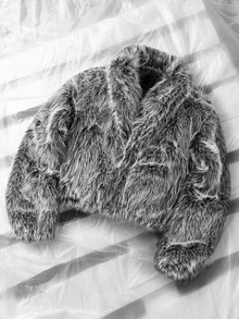 NEON BLANC Men's Solid Color Fashion Versatile Winter Faux Fur Coat - Grey - View 3