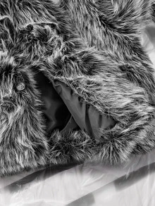 NEON BLANC Men's Solid Color Fashion Versatile Winter Faux Fur Coat - Grey - View 8