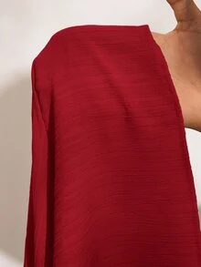 Veslaya Spring Summer Resort Casual Bohemian Boho Red Fish Bone Strap Top And Wide Leg Pants Pocketed 2 Pieces Set Textured Fabric Women Plus Size Suit Beach - Red - View 8