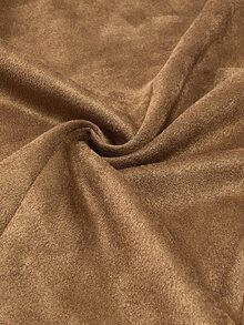 Islaluna Women's Faux Suede Zipper Decor Casual Fashion Long Sleeve Jacket, Autumn/Winter Everyday Light Brown - Brown - View 7