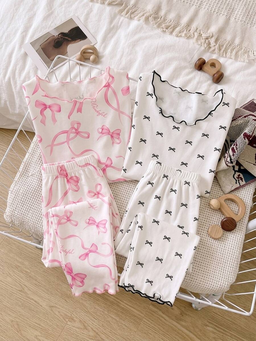 SHEIN 4PCS Tween Girls Pajamas Kids - Multicolor - View 1
