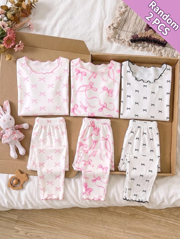SHEIN 4PCS Tween Girls Pajamas Kids - Multicolor - View 1