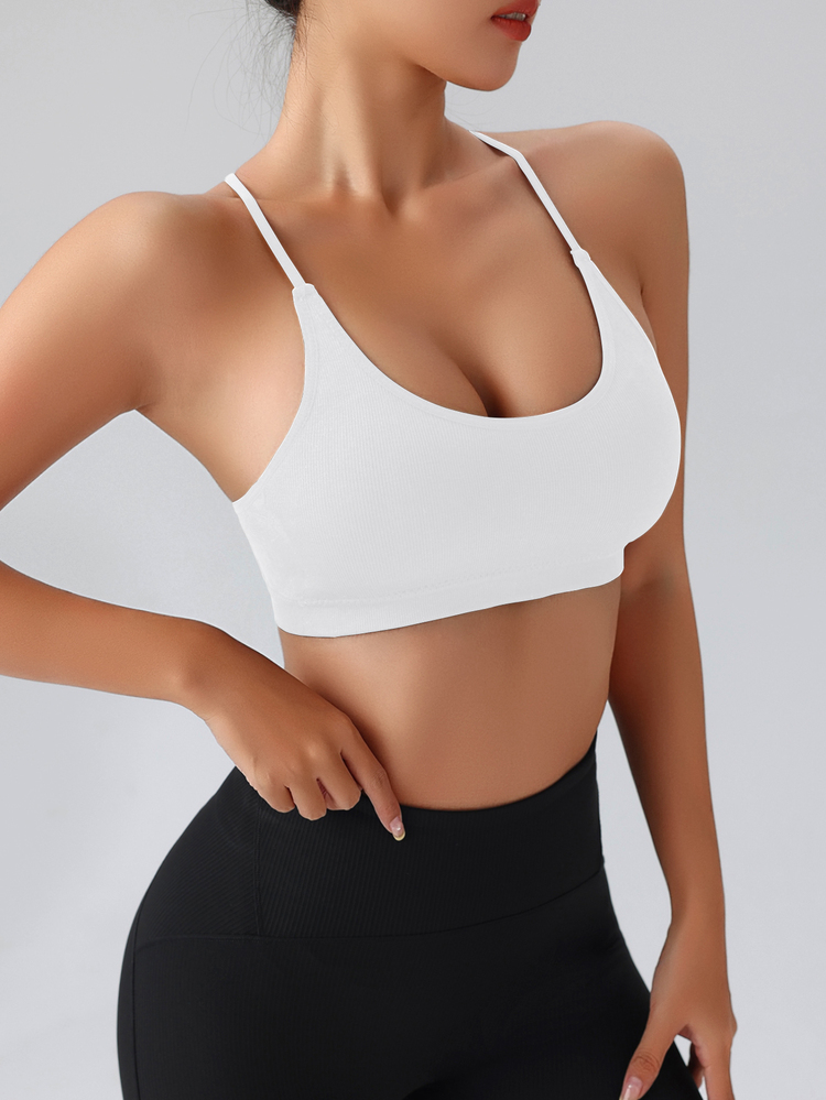 Slayform Slayform Cross-Back Seamless Sports Bra With Open Back - White - View 4