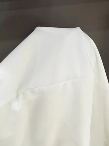 SHEIN 女款極簡白色V領洋裝，適合春夏秋季，職場穿搭首選，全內裡不透膚 - 白色 - 查看 7