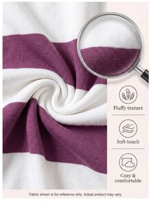 Fluxe Women Burgundy Fleece Lined Polo Collar Sweatshirt Striped Color Block Half Button Pullover Oversized Drop Shoulder Gym Workout Warm Sportswear Top - Apricot - View 12
