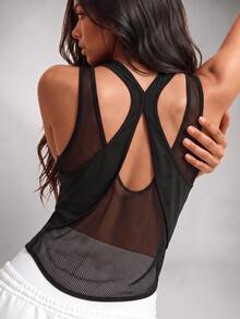 Slayform Slayform Graphic Print Sports Tankworkout Tank Top - Black - View 2