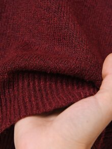Rusticease Fall Winter Sweater Elegant Romantic Celestial Formal Christening Guest Party Confirmation Middle-Aged Women Contrast Lace Button Half-Placket Long - Red - View 7