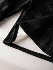 SHEIN 女童隨機 2 件組 羅紋針織高領毛衣 冬季返校長袖套頭上衣 2 件套女童套裝 - 彩色 - 查看 8