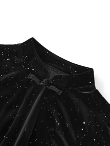 SHEIN Autumn And Winter Sexy Women's Dress Stand-Up Collar Retro Button Design Waist A With Pocket Suitable For Daily Commuting Party Nightclub Christmas - Black - View 7