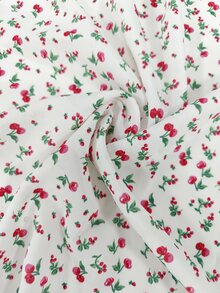 Vionelle Plus Size Spring/Summer Casual Cottage Core Bohemian Tropical Boho Vacation Beach Formal Brunch Floral Deep V-Neck Short Sleeve Jumpsuit White - White - View 5