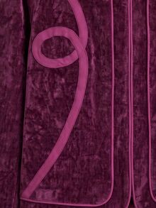 Nöista Burgundy Velvet Jacket With A Refined Stand Collar And Contrast Piping. Elegant Autumn Winter Style, Ideal For Dinners, Parties And Festive Occasions - Red Violet - View 12