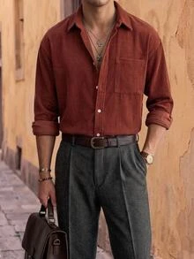 Ocevento Men's Solid Color Casual Versatile Daily Wear Long Sleeve Jacket Halloween Winter Party Autumn  - Multicolor - View 7