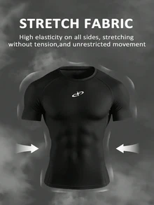 Gym Rark Men's Short Sleeve T-Shirt & Long Pants Sports Set, Gym - Black - View 5