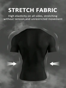 Gym Rark Men's Short Sleeve T-Shirt & Long Pants Sports Set, Gym - Black - View 2