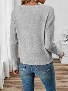 SHEIN PariChic Women's Autumn/Winter New Round Neck Loose Casual Oversized Pullover Sweater Fall Cloth For Women - Light Grey - View 2