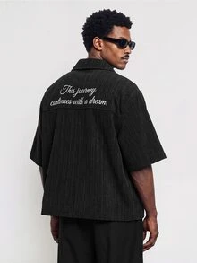 STYNVO Men Shirts Going Out Holiday Plain Black Summer - Black - View 2