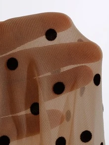DAZY Women's Polka Dot Allover Print Crew Neck Long Sleeve Fitted Blouse Y2k,Fall Clothes,Back To School Clothes - Coffee Brown - View 9