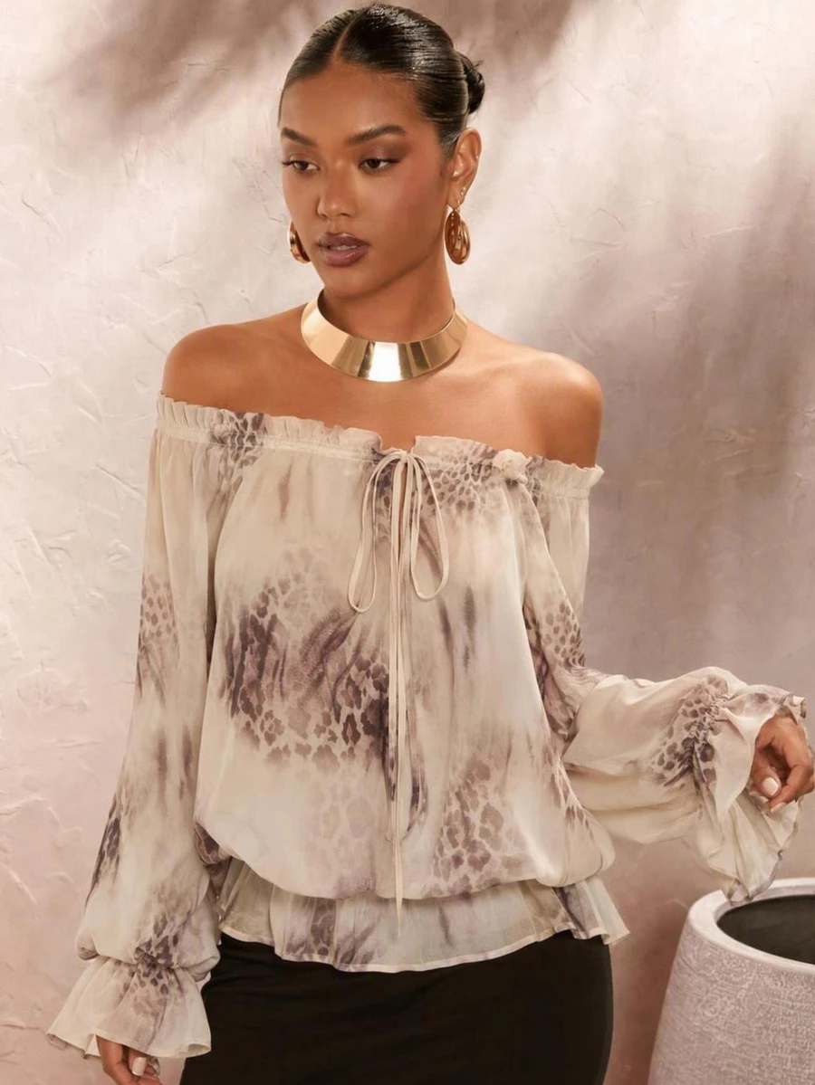 Opulessa Women's Off-Shoulder Casual Versatile Daily Wear Blouse - White - View 1