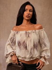 Opulessa Women's Off-Shoulder Casual Versatile Daily Wear Blouse - White - View 2