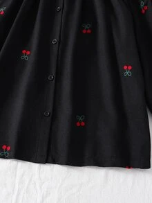 Teen Girl Black Top And Long Pants Casual Pajama Set - Black - View 6