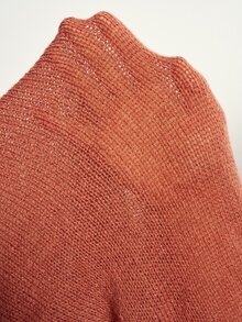 Bohemela Women's Lace Patchwork Casual Elegant Romantic Vintage Versatile Long Sleeve Sweater Thanksgiving Brunch Tea Party Rust Brown Fall - Khaki - View 8