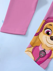 SHEIN | PAW Patrol 女童卡通圖案長袖運動衫與長褲休閒日常套裝 - 白色 - 查看 10