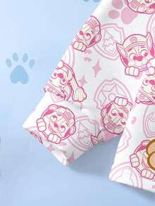 SHEIN | PAW Patrol 女童卡通圖案長袖運動衫與長褲休閒日常套裝 - 白色 - 查看 8