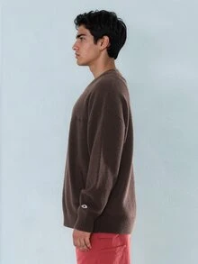 FORM&CHAOS Men's Fall/ Loose Fit Button Up Long Sleeve Cardigan Dark Brown Casual Cardigan Jacket Vacation House Family Basic Baggy - Brown - View 6