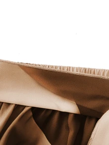 Franclia Plus Size Front Tie All-Over Allover Print Skirt, Casual Everyday Wear - Apricot - View 8