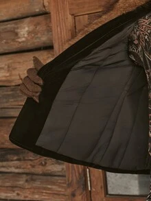 MOTF PREMIUM 2026 AUTUMN/WINTER NEW WOMEN'S PATCHWORK FUR COLLAR WAIST BUCKLE DESIGN WINTER COAT - Black - View 9
