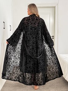 SHEIN CURVE+ Plus Size Co-Ords Christmas Fall - Dark Green - View 2
