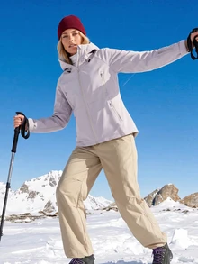 SHEIN BASICS Women's Light Outdoor Thermal Lined Durable Softshell Jacket - Grey - View 7