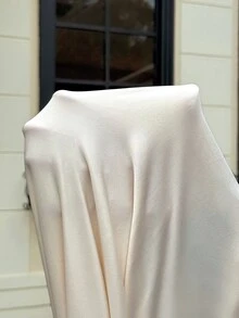 MaterniWear فستان أنيق للحوامل بلون موحد وياقة دائرية وأكمام طويلة بتصميم جناح الخفاش لفصل الخريف - لون مشمشي - مشاهدة 7