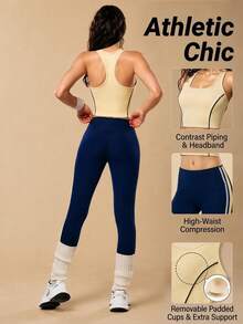VARSIVA Women's Sports Set Tank Top + High Waist Yoga Pants 2pcs - Multicolor - View 3