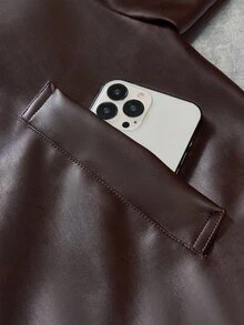 Mainfolk 男士秋季時尚通勤夾克 - 軍綠色 - 查看 6
