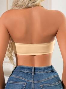 SHEIN 1 pieza Sujetador inalámbrico con cierre delantero para realce del escote para mujeres - Albaricoque - Ver 5