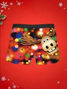 Notgurli 1pc Men's Printed Boxer Briefs Black Summer - Multicolor - View 2